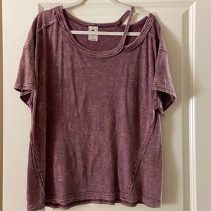 Free People distressed purple tee